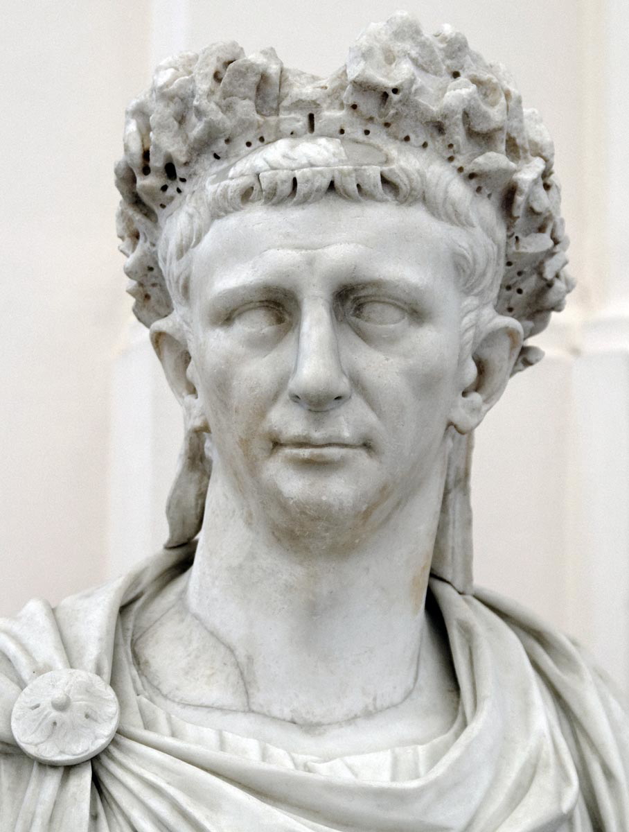 emperor claudius marble bust