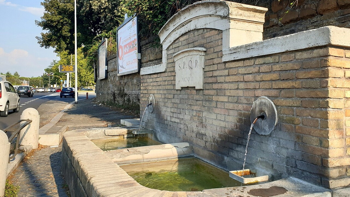 fountain of via aurelia nuova italy