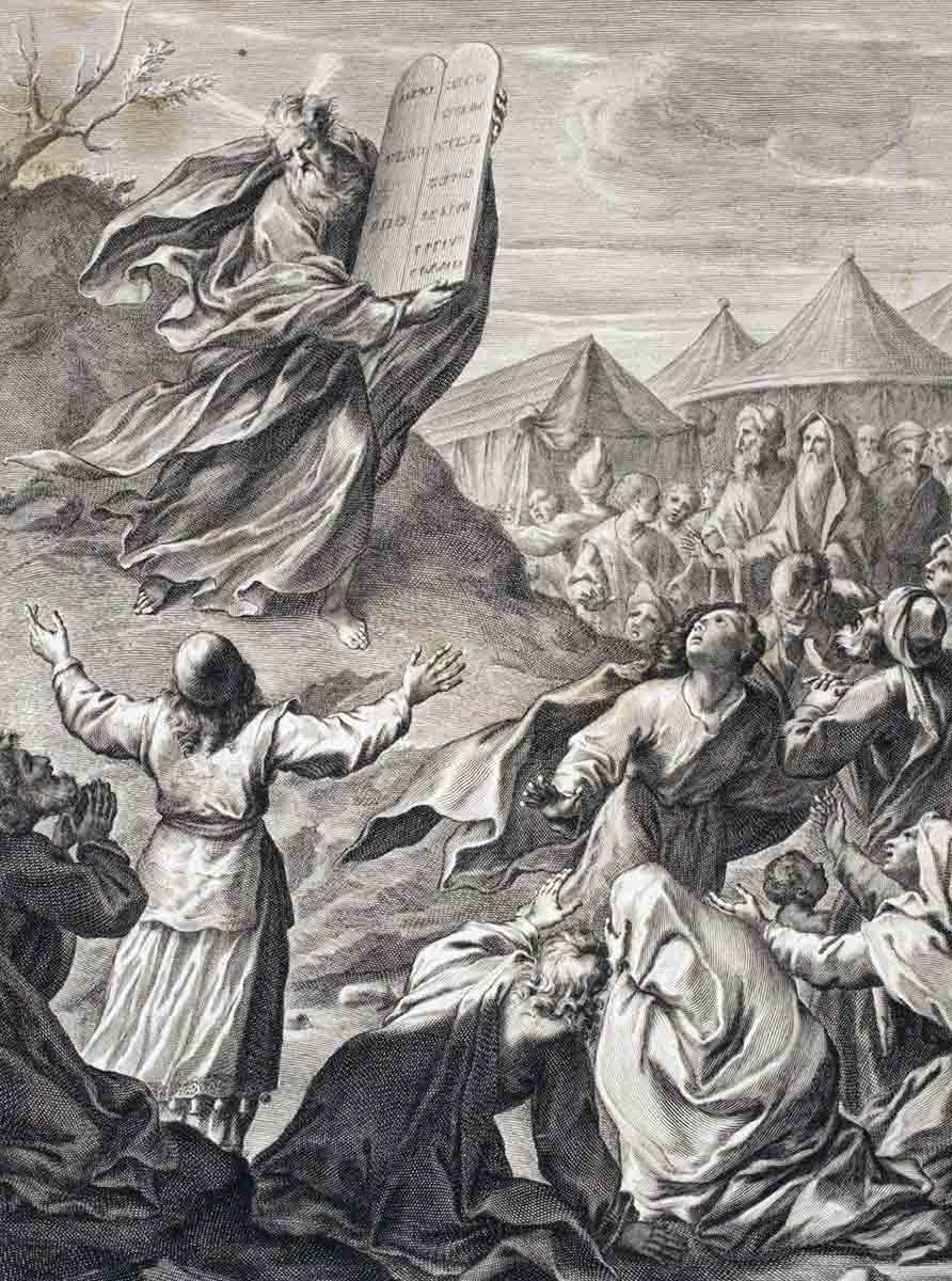 frey moses delivering the ten commandments engraving