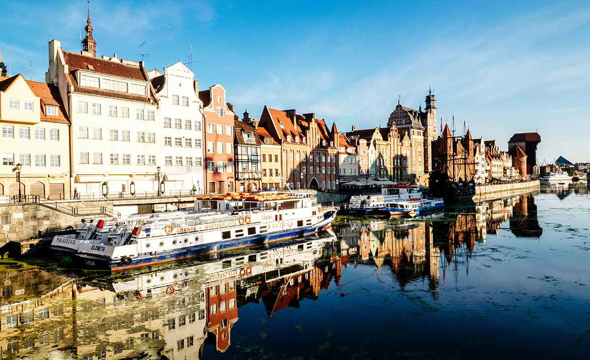 gdansk poland harbor reflections
