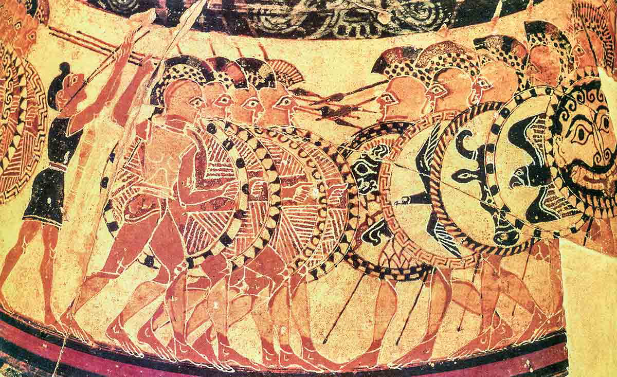 greek hoplites chigi vase seventh century bce