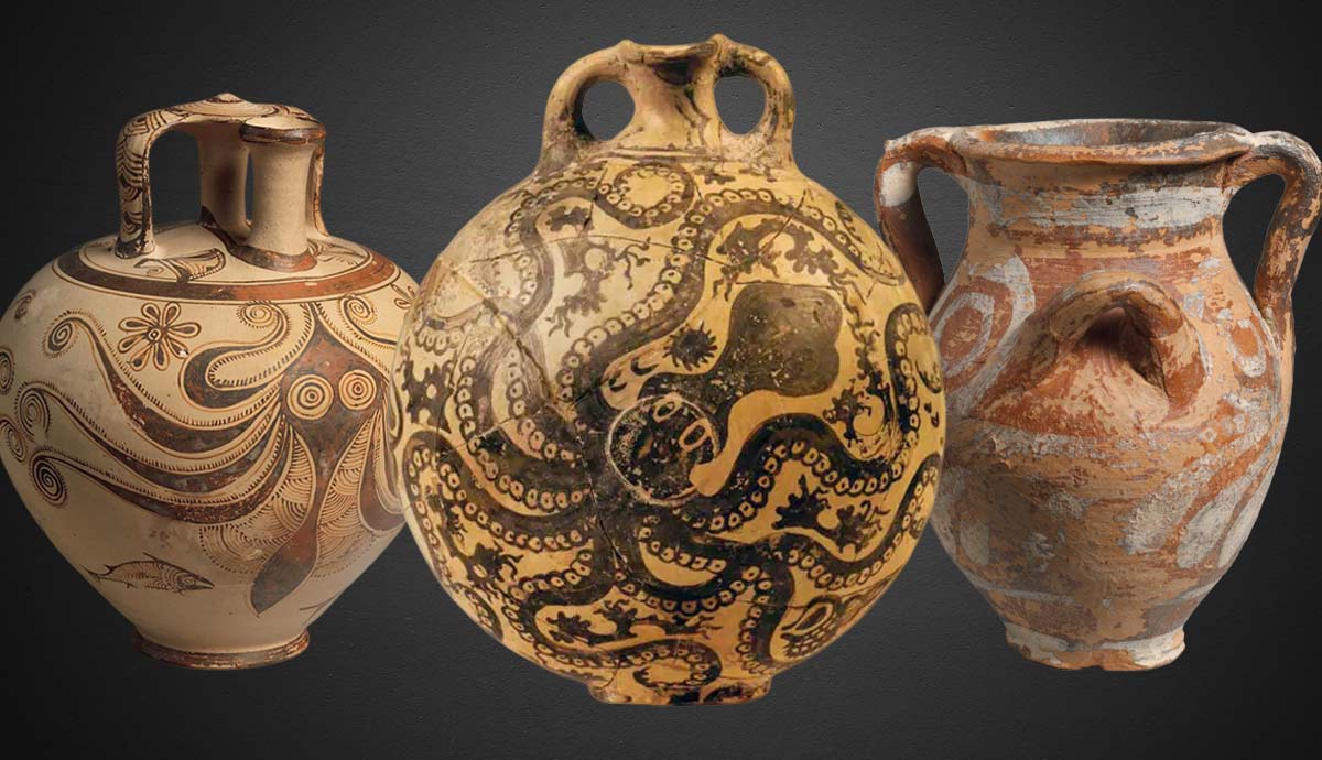 group ancient minoan jars