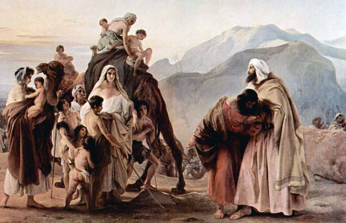 hayez meeting of jacob and esau painting