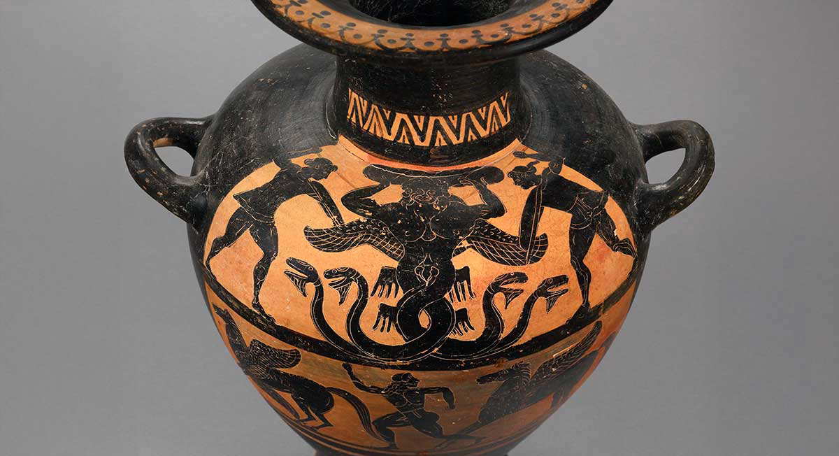 hydria typhon vulci pottery