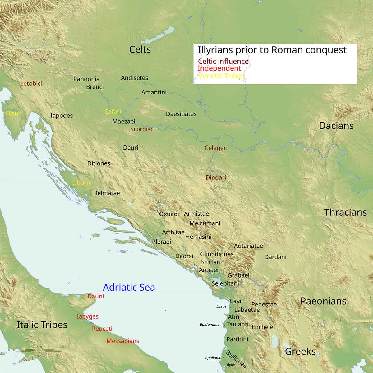 illyrian tribes map