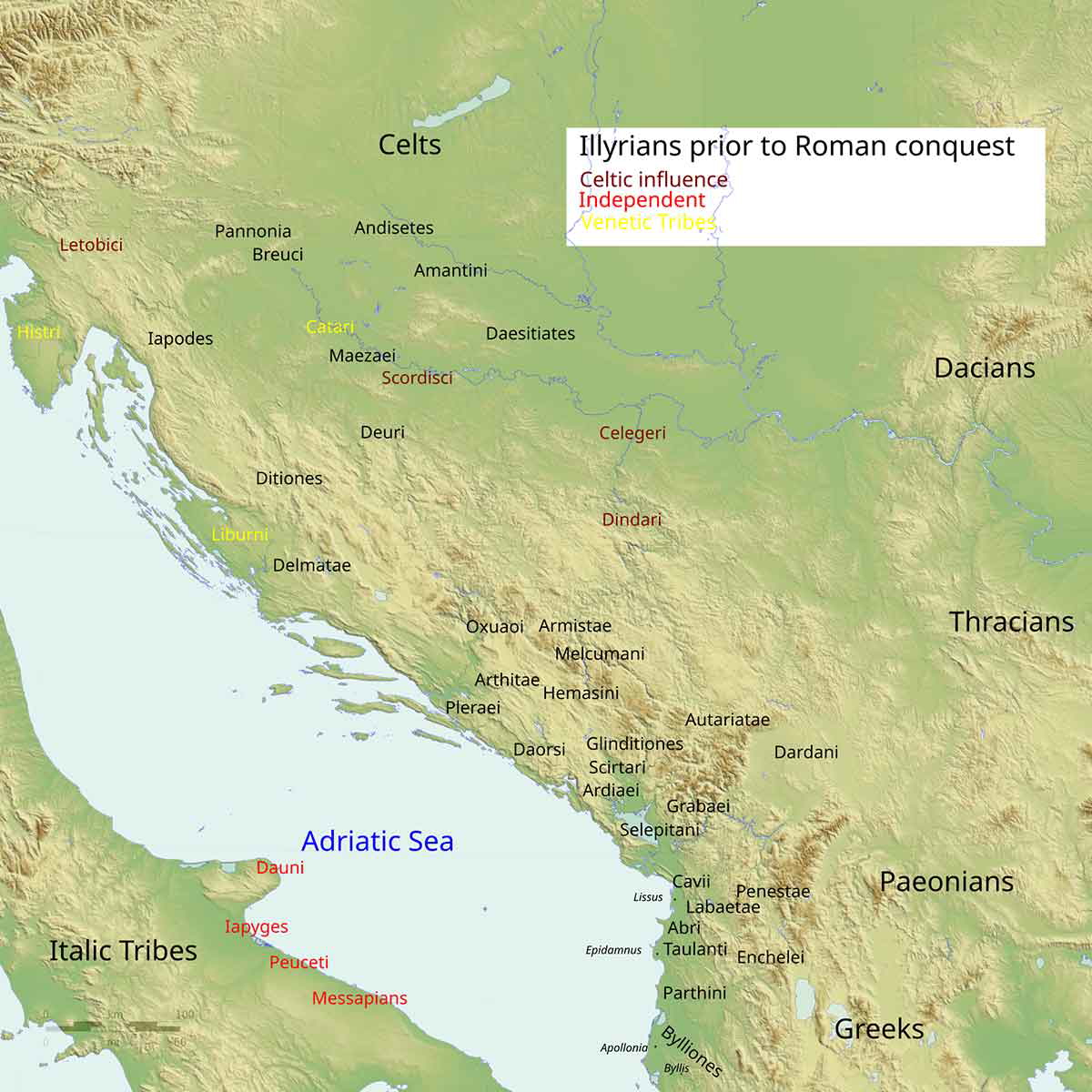 illyrian tribes map