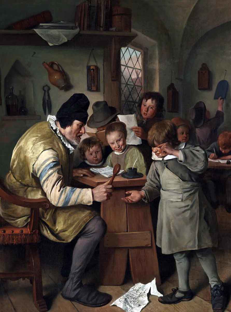 jan steen village school painting
