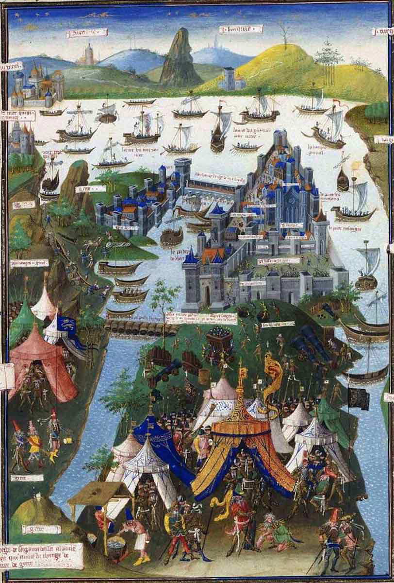 jean le tavernier the siege of constantinople painting