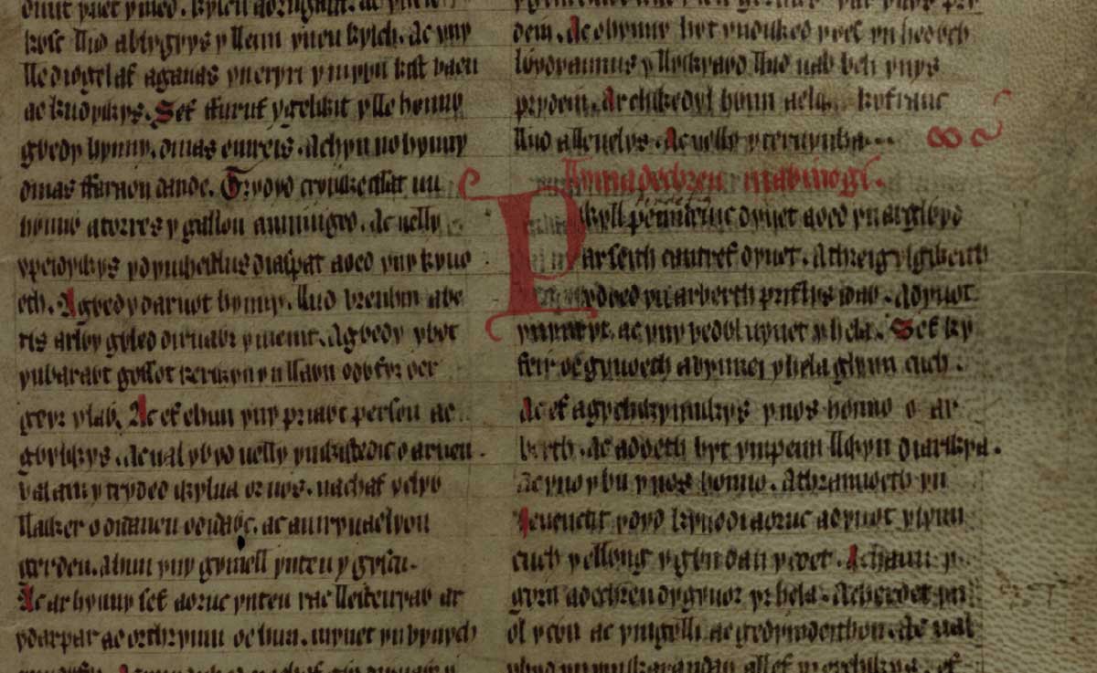 jesus college ms 111 folio 174r mabinogion opening