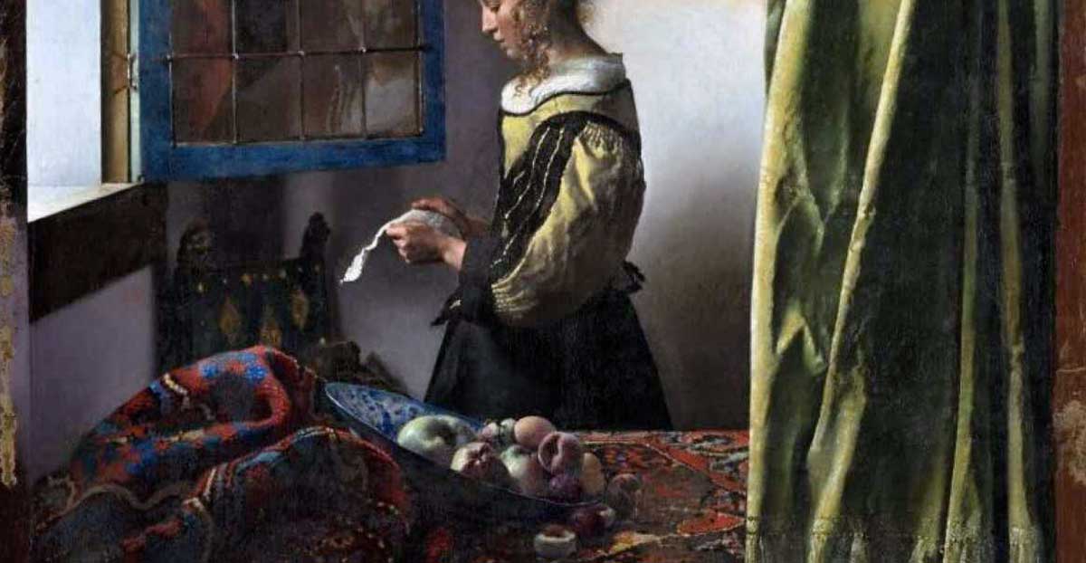 johannes vermeer girl reading letter dresden detail