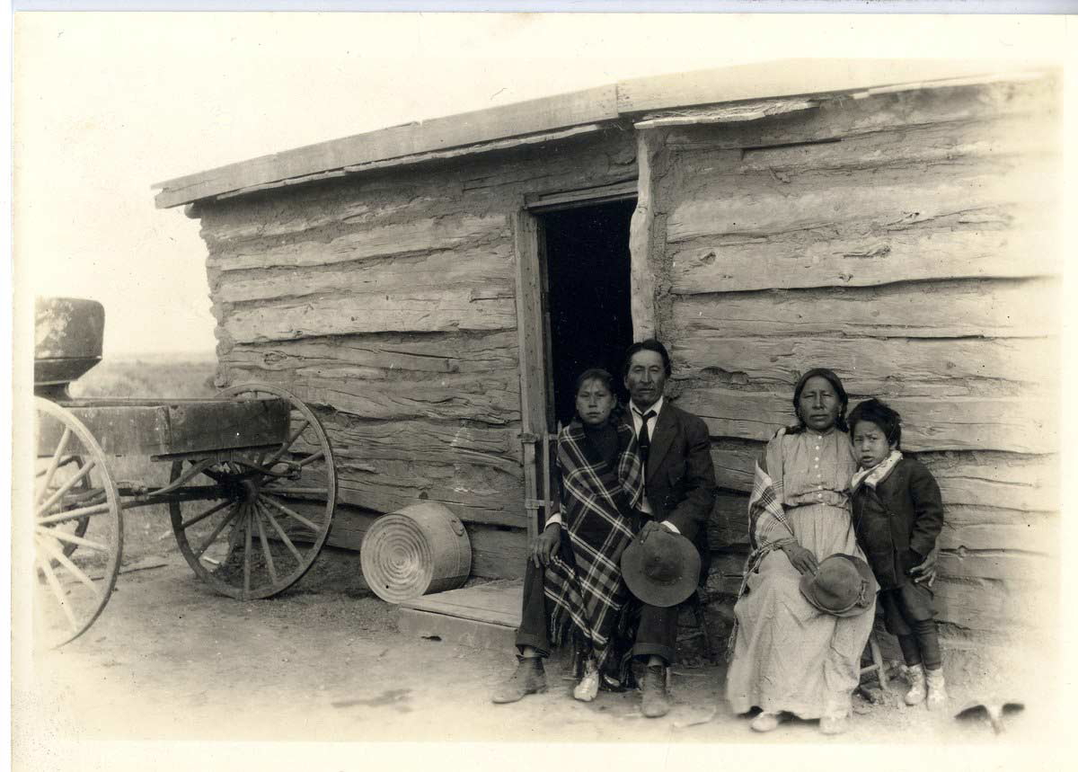 lakota first nation family log cabin