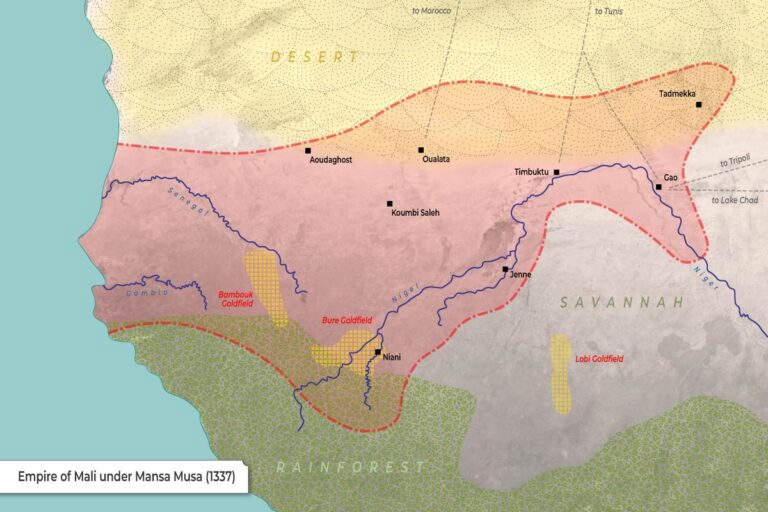 Map: Empire of Mali under Mansa Musa (1337)
