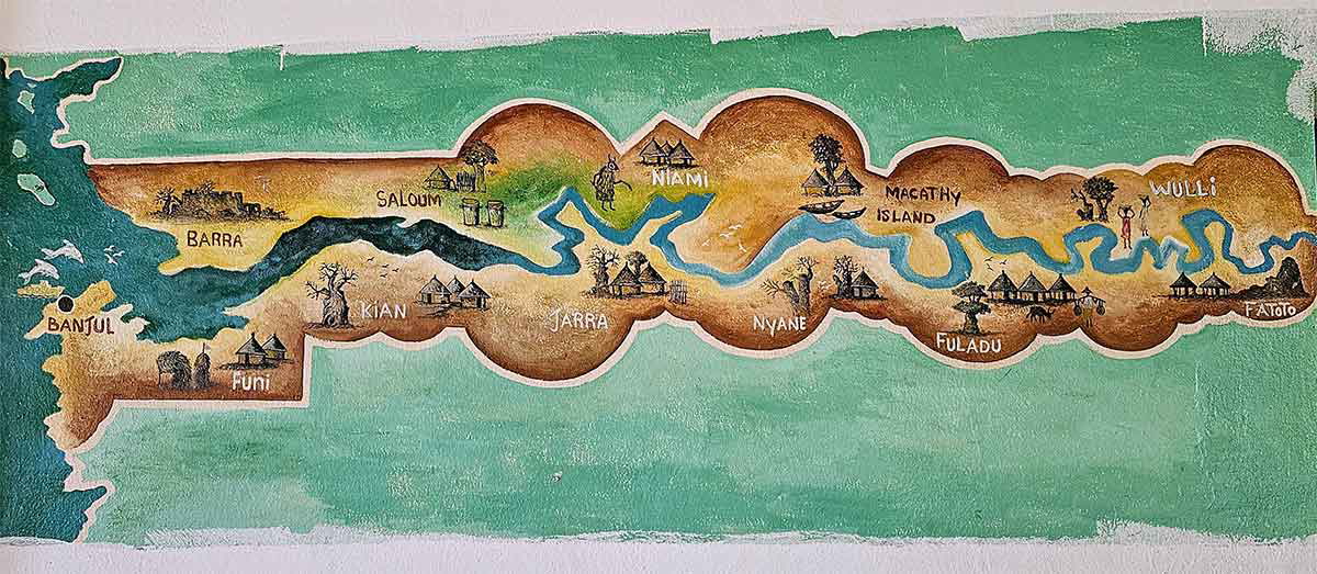 map drawing of gambia