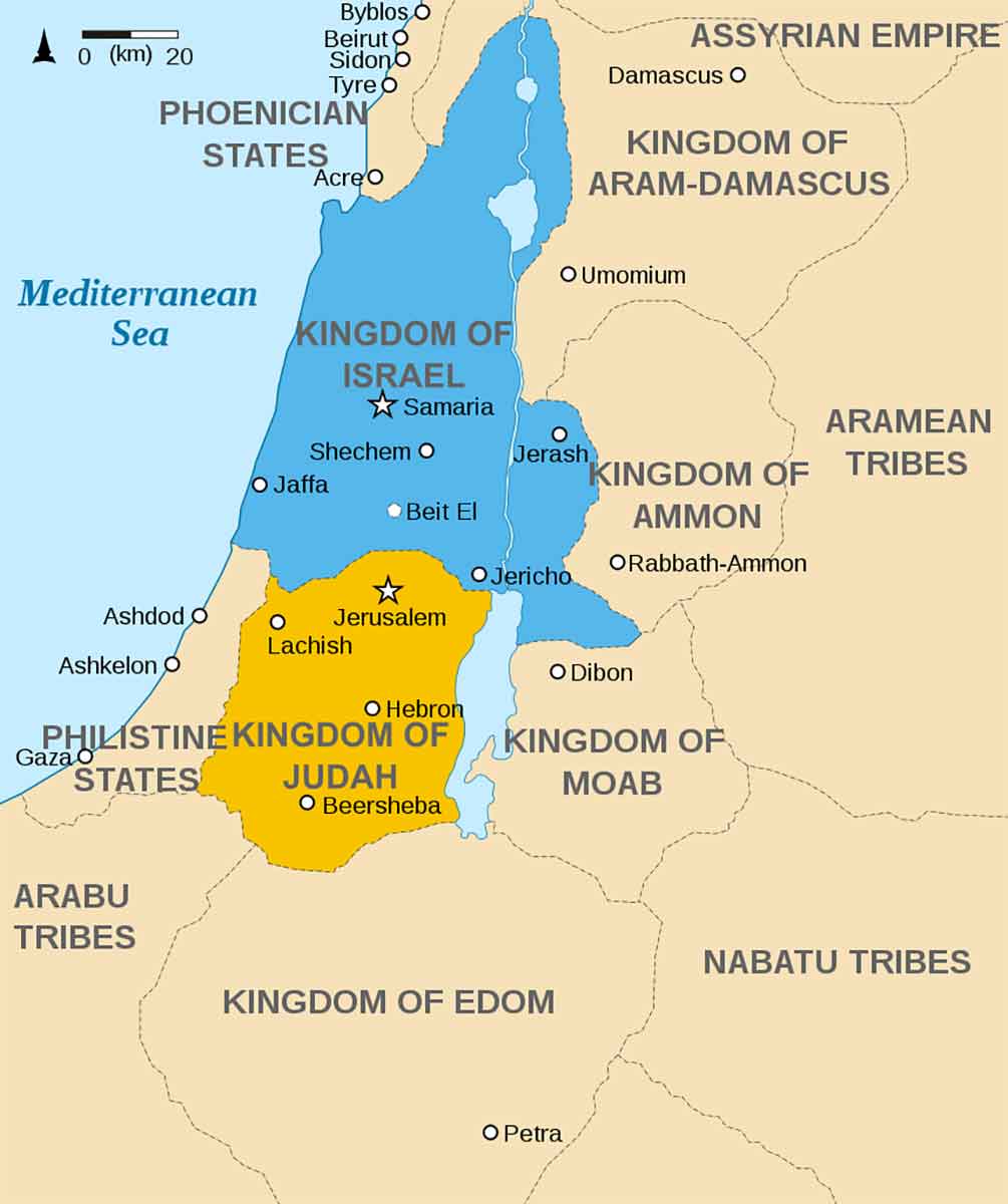 map kingdoms of judah and israel