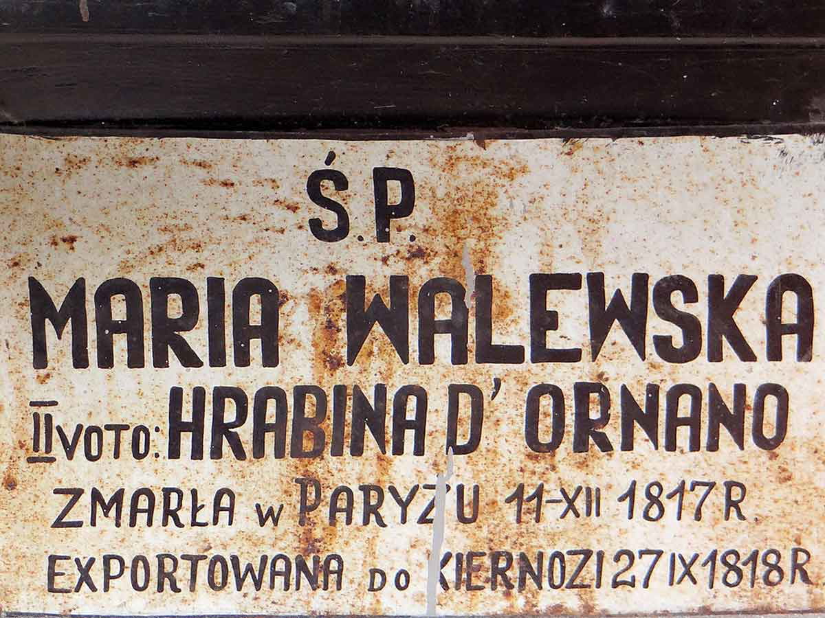 maria walewska coffin plaque