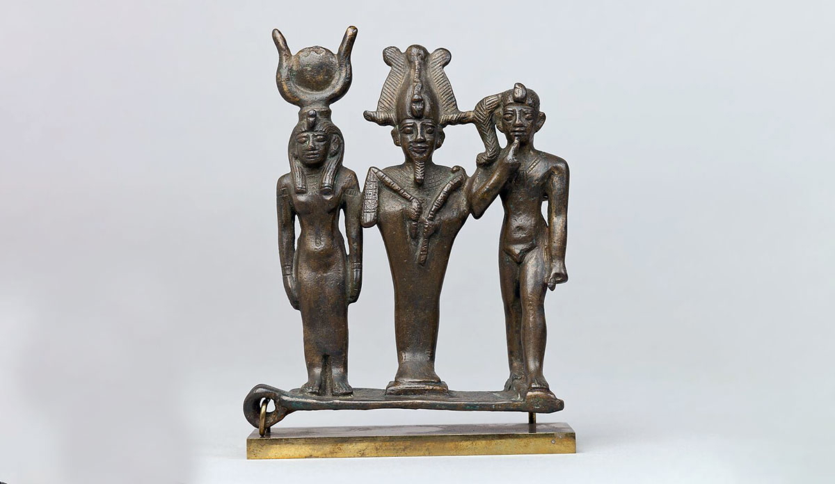 metal statue osiris isis horus