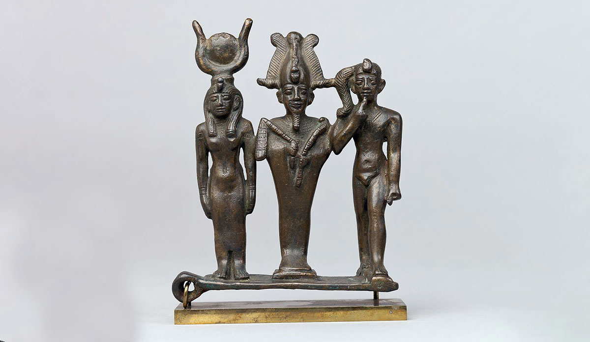 metal statue osiris isis horus