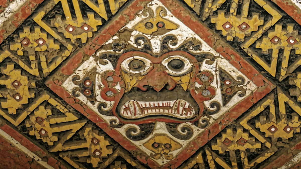 moche deities close up huaca luna peru