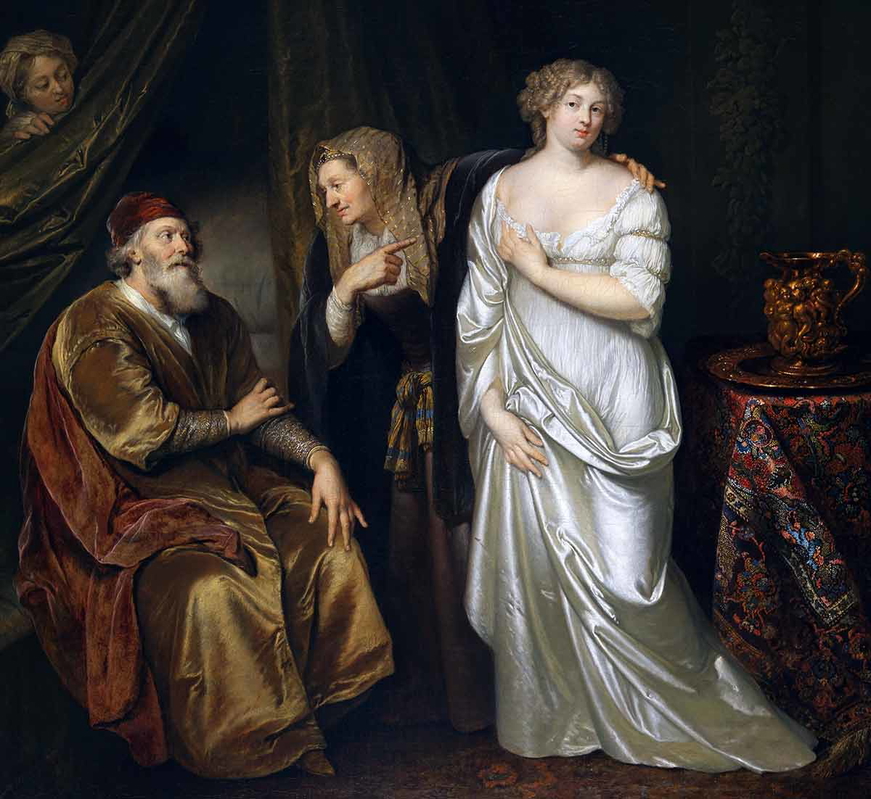netscher sarah leading hagar to abraham painting