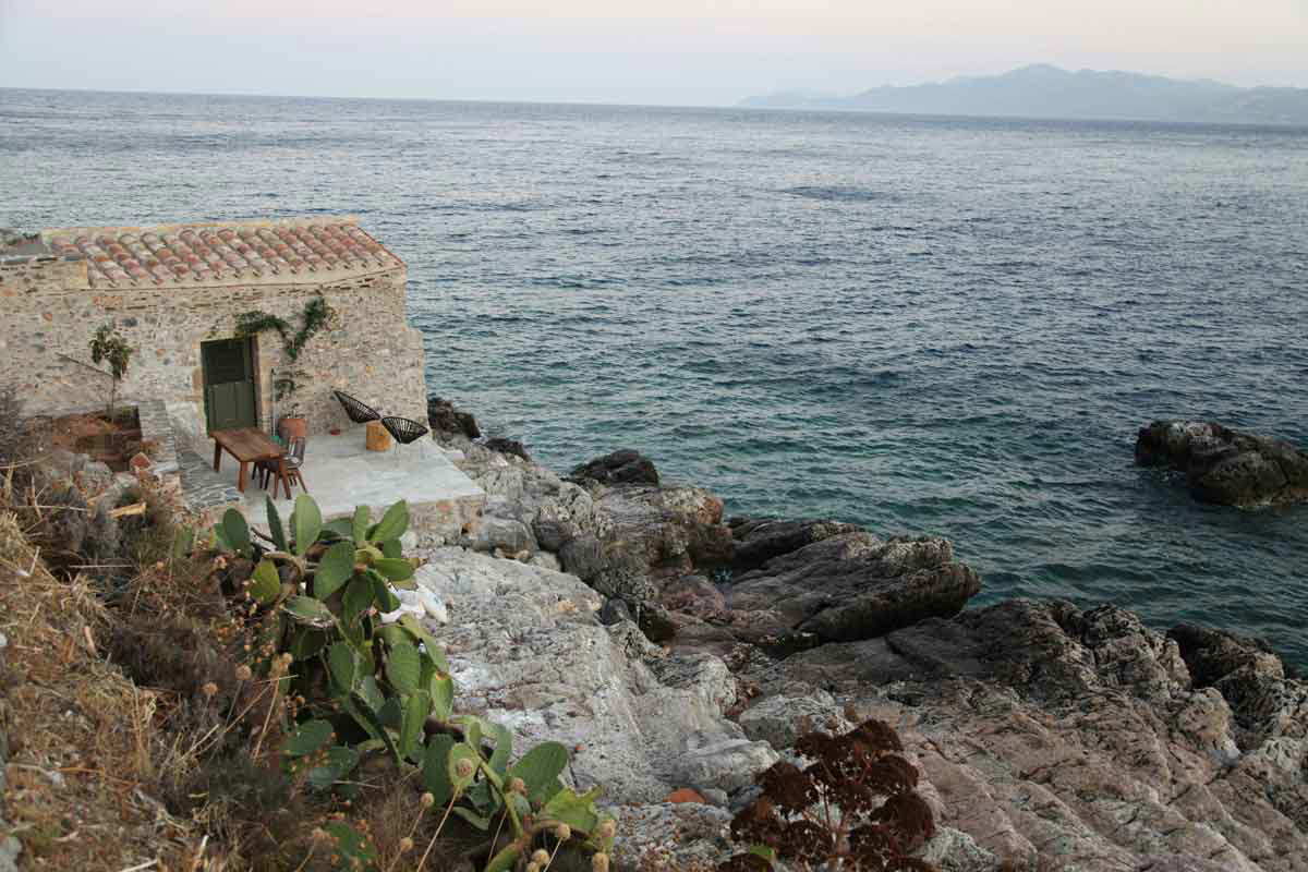 ocean and hut