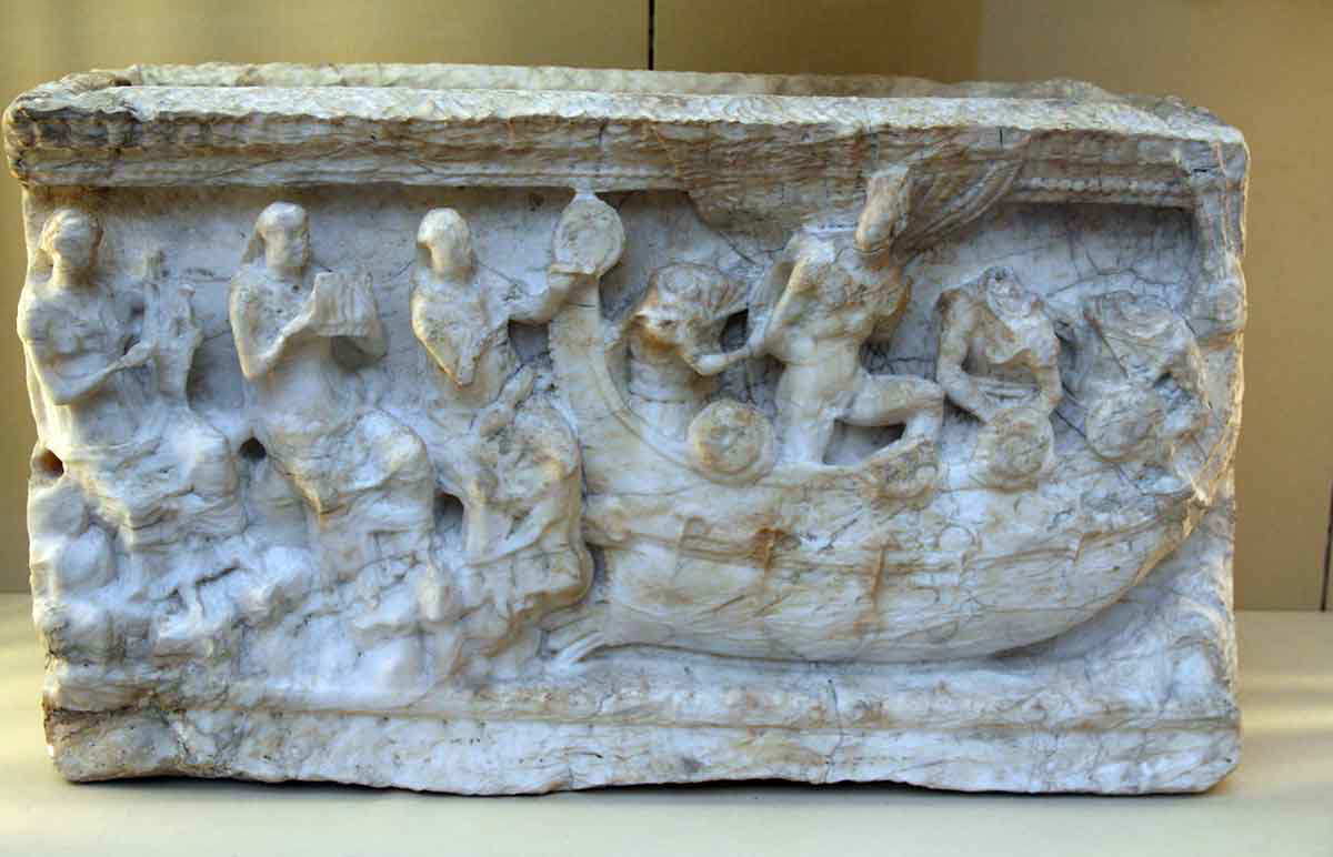 odysseus sirens marble relief