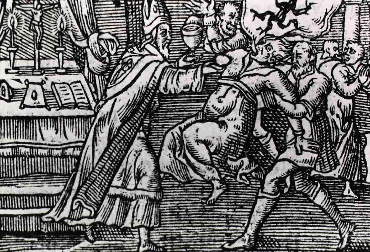 priest healing possessed woman
