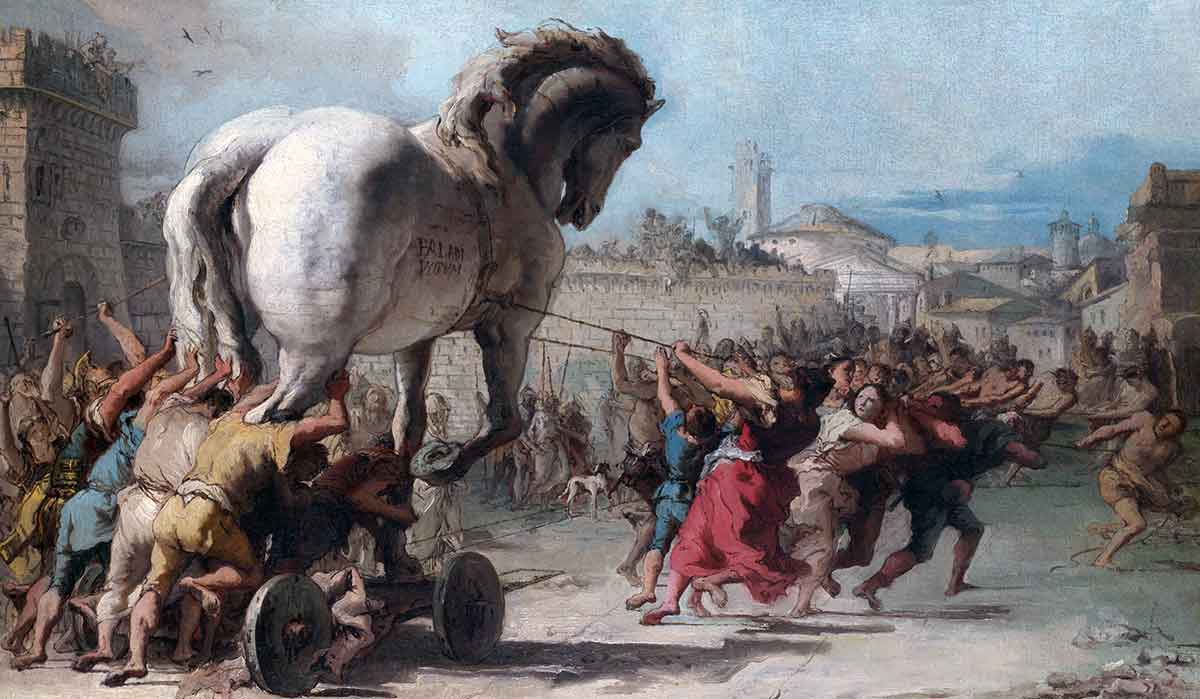 procession trojan horse troy giovanni domenico tiepolo
