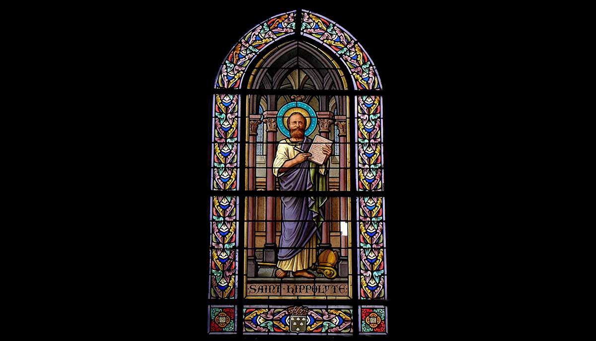 saint hippolytus of rome stained glass