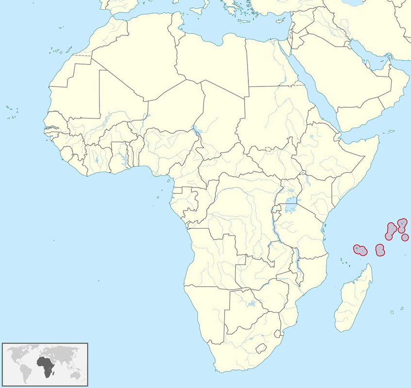 seychelles map africa