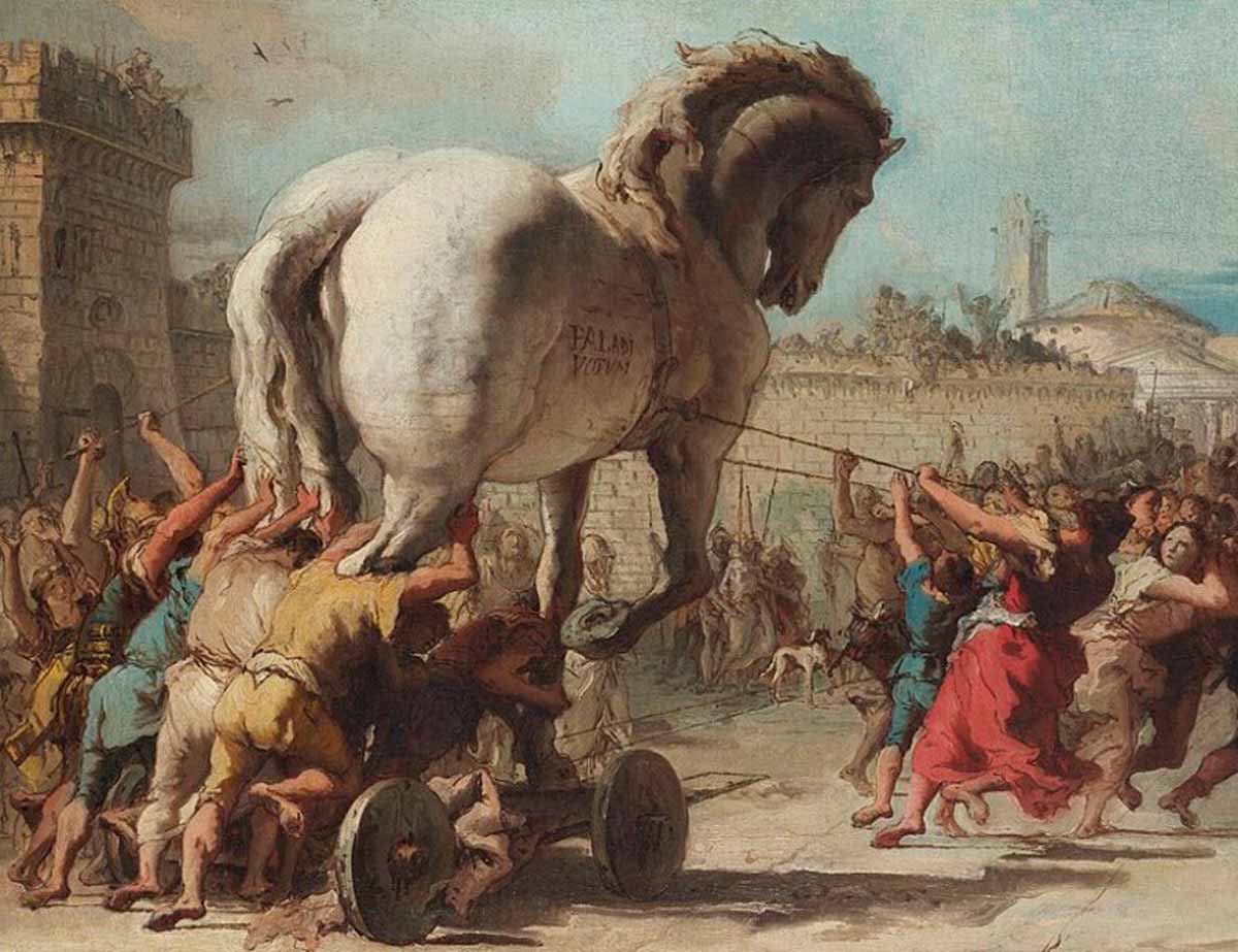 siege trojan horse painting
