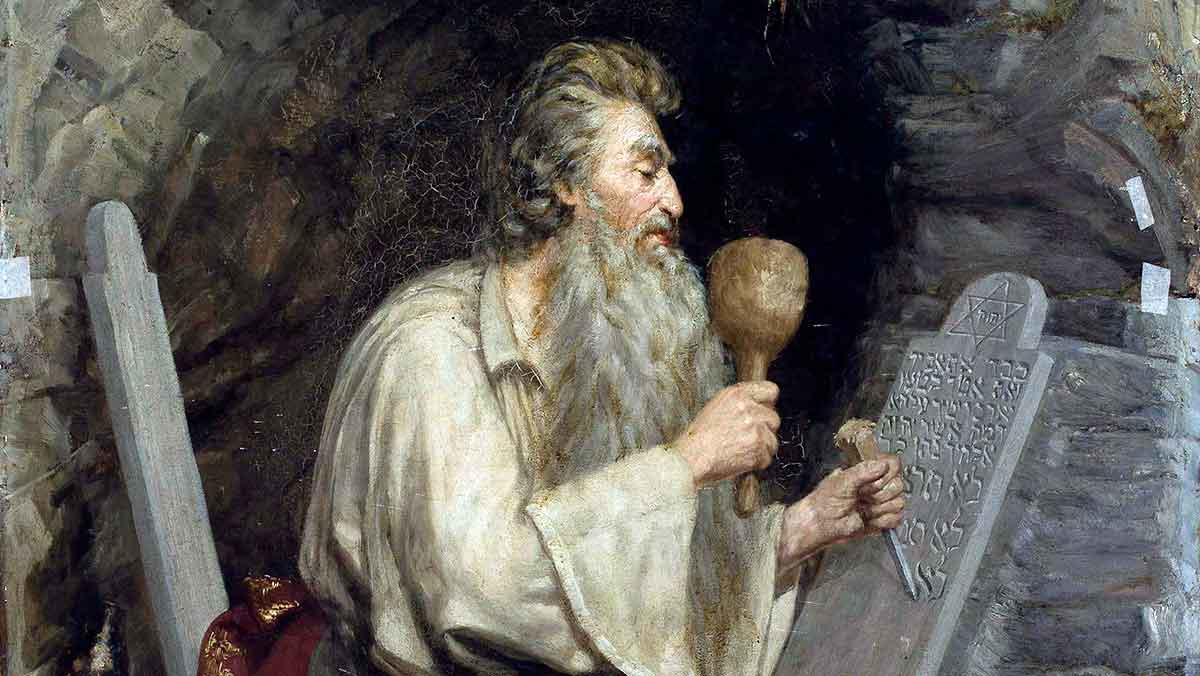 sochaczewski moses with ten commandments painting