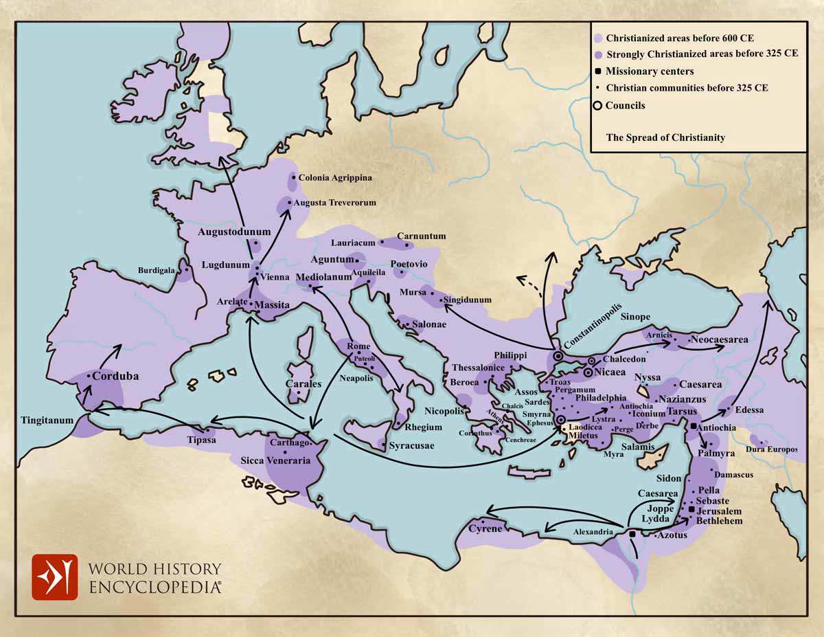 spread christianity map