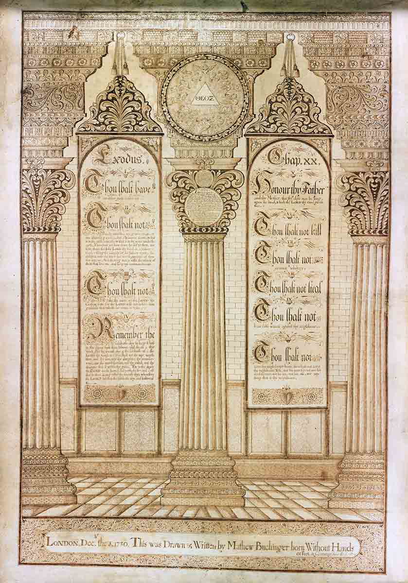 ten comandments london ink on velum