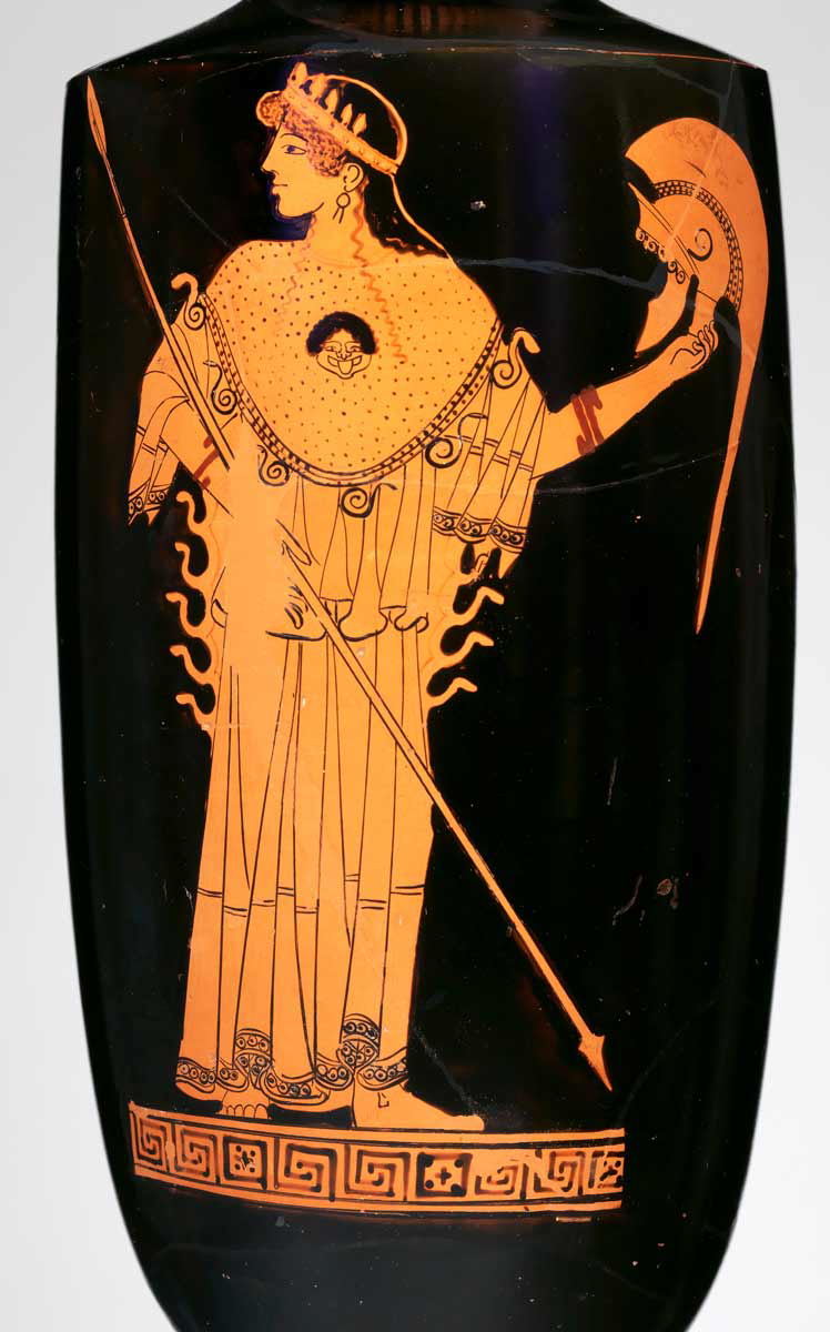 terracotta lekythos aegis snake