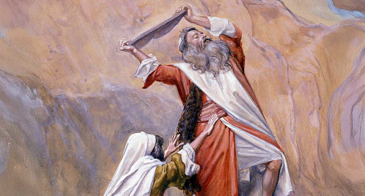 tissot moses destroyeth the tables of the ten commandments paintingi