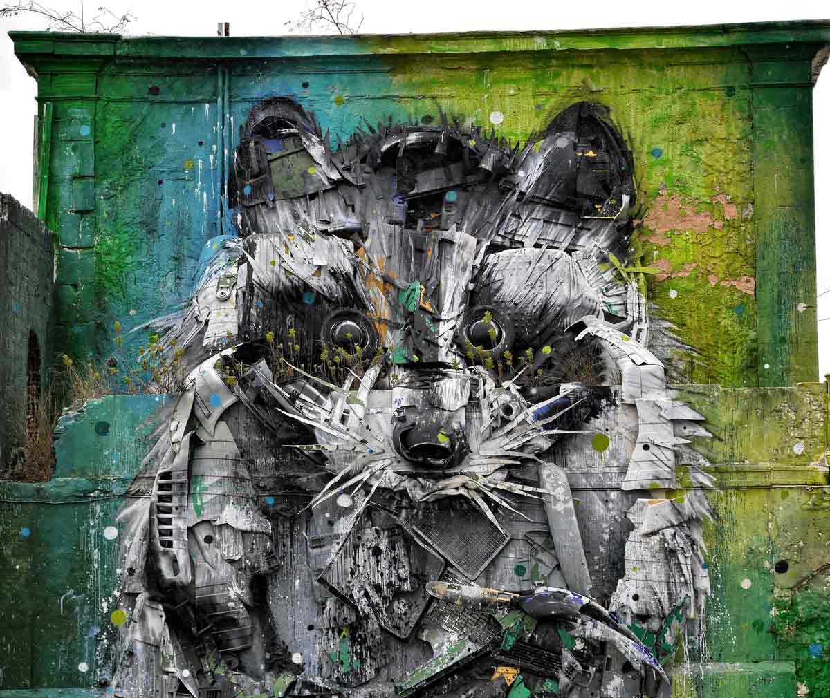 trash racoon bordalo