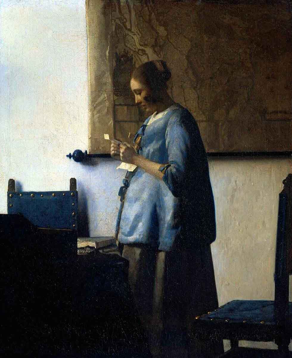 vermeer woman in blue reading letter rijksmuseum