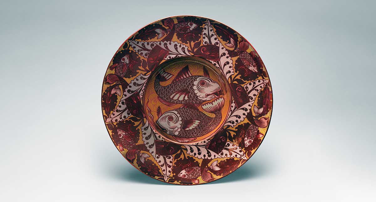 william de morgan charger hispano moresque fish
