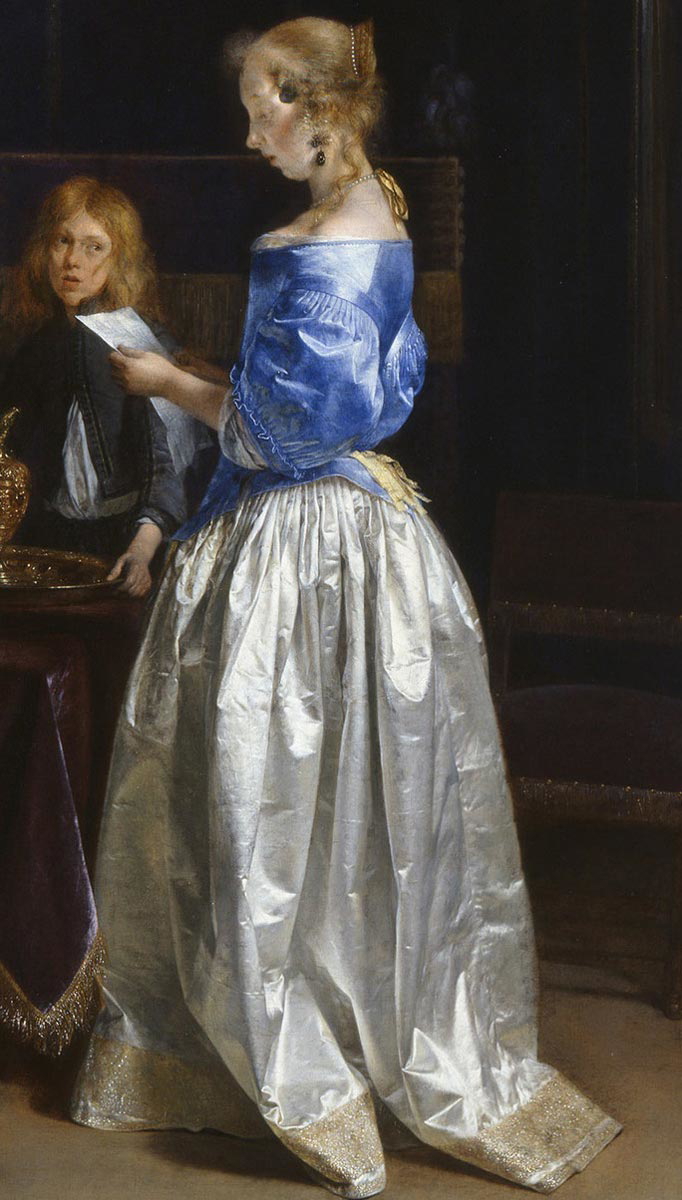 woman in blue the letter