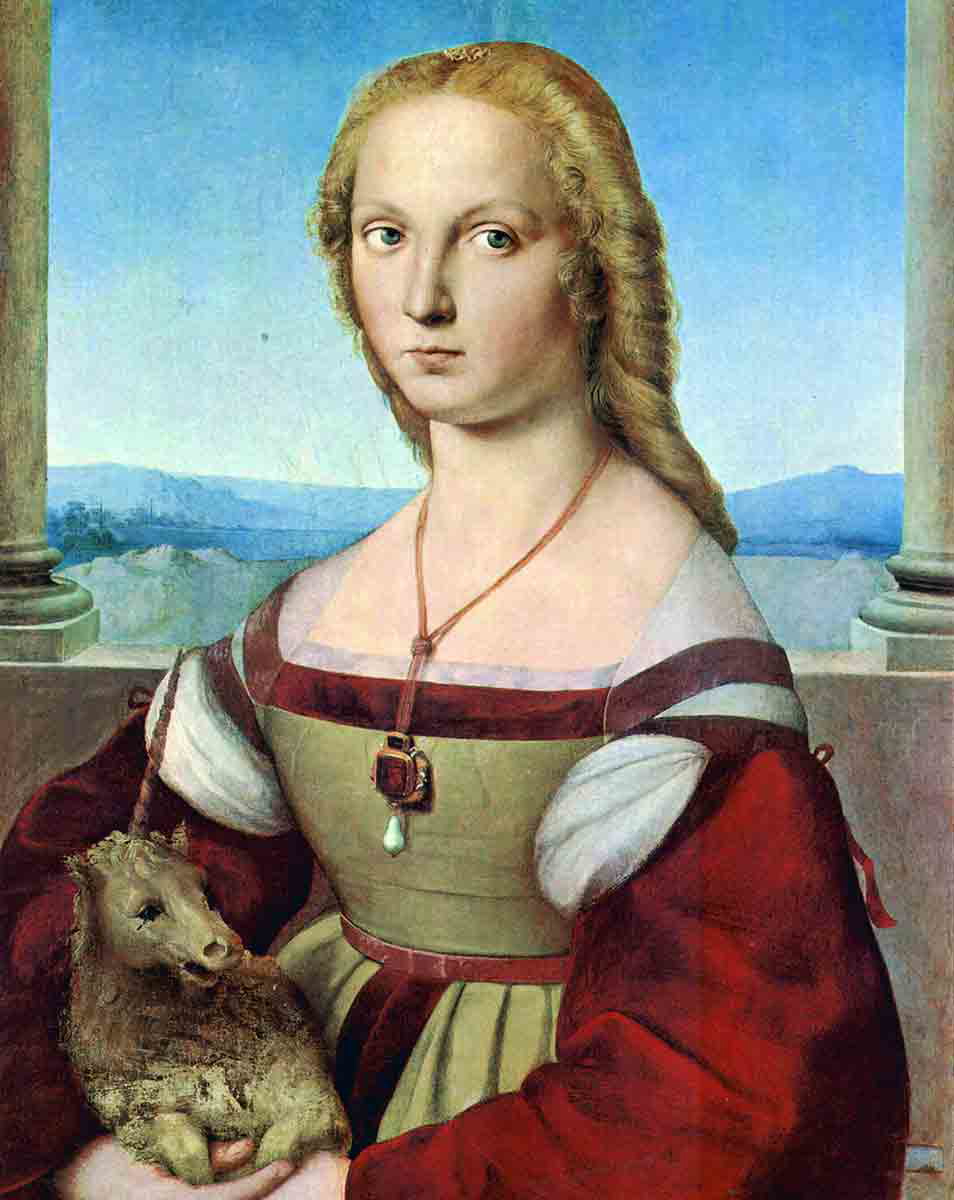 woman with unicorn raphael