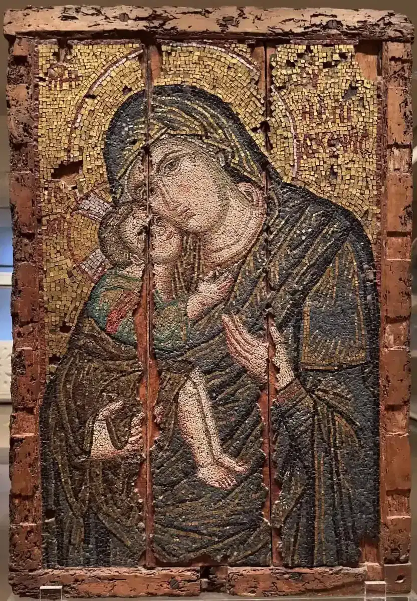 Virgin Mary Mosaic, Constantinople, c. 13th century. Source: Byzantine and Christian Museum, Athens
