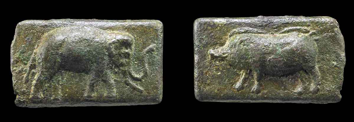 aes signatum rome elephant hog roman coinage