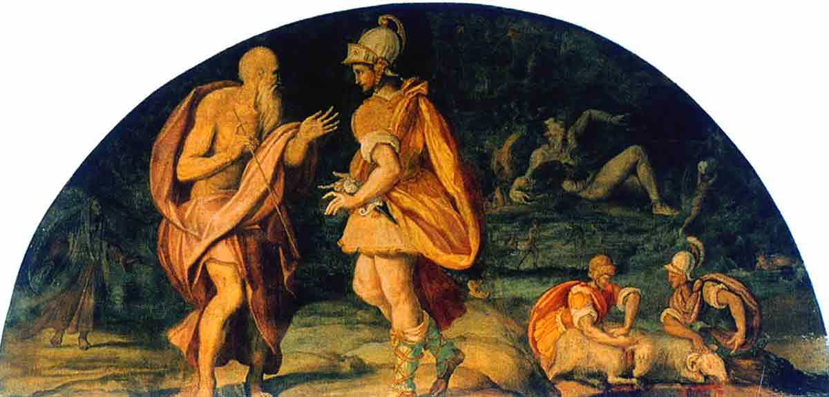 allori odysseus questions tiresias fresco