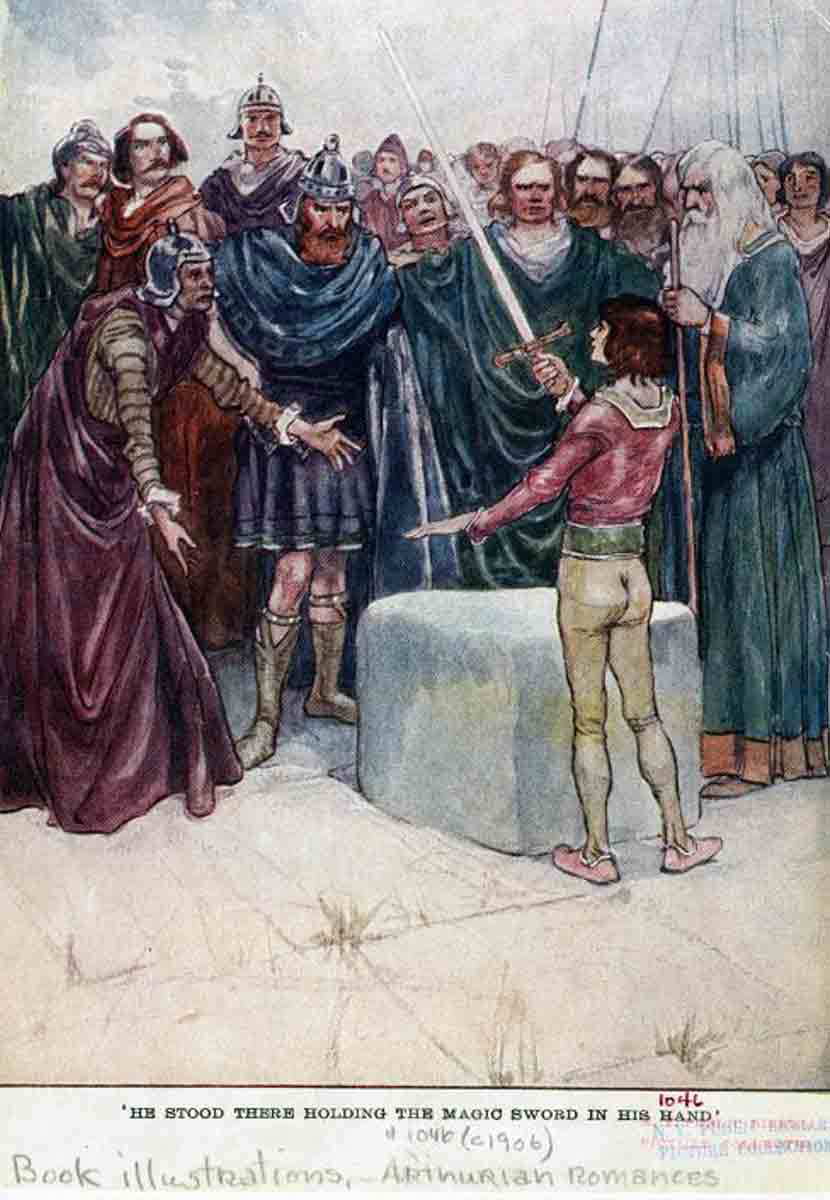 arthur drawing sword stone island story
