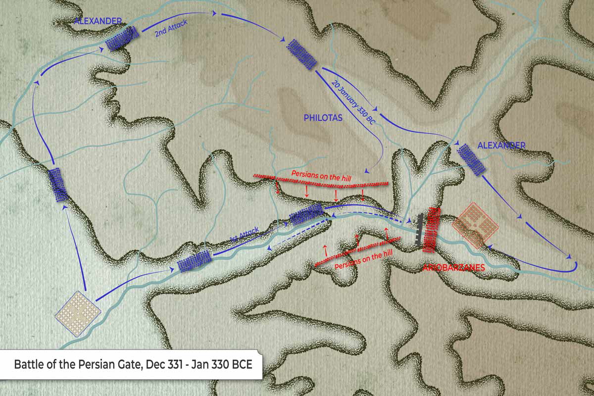 Map of the Battle of Persian Gate
