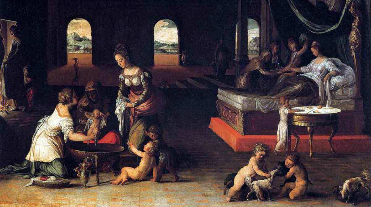 birth of a child sustris tudor midwives