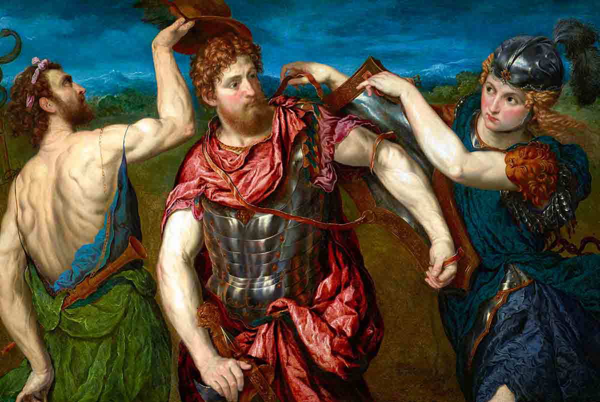 bordon perseus armed mercury minerva painting