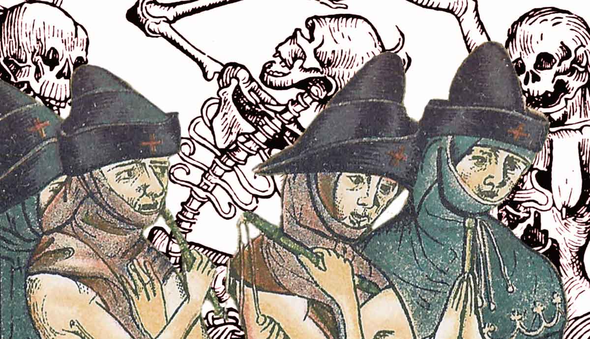 Painting of Dance of Death and Flagellants