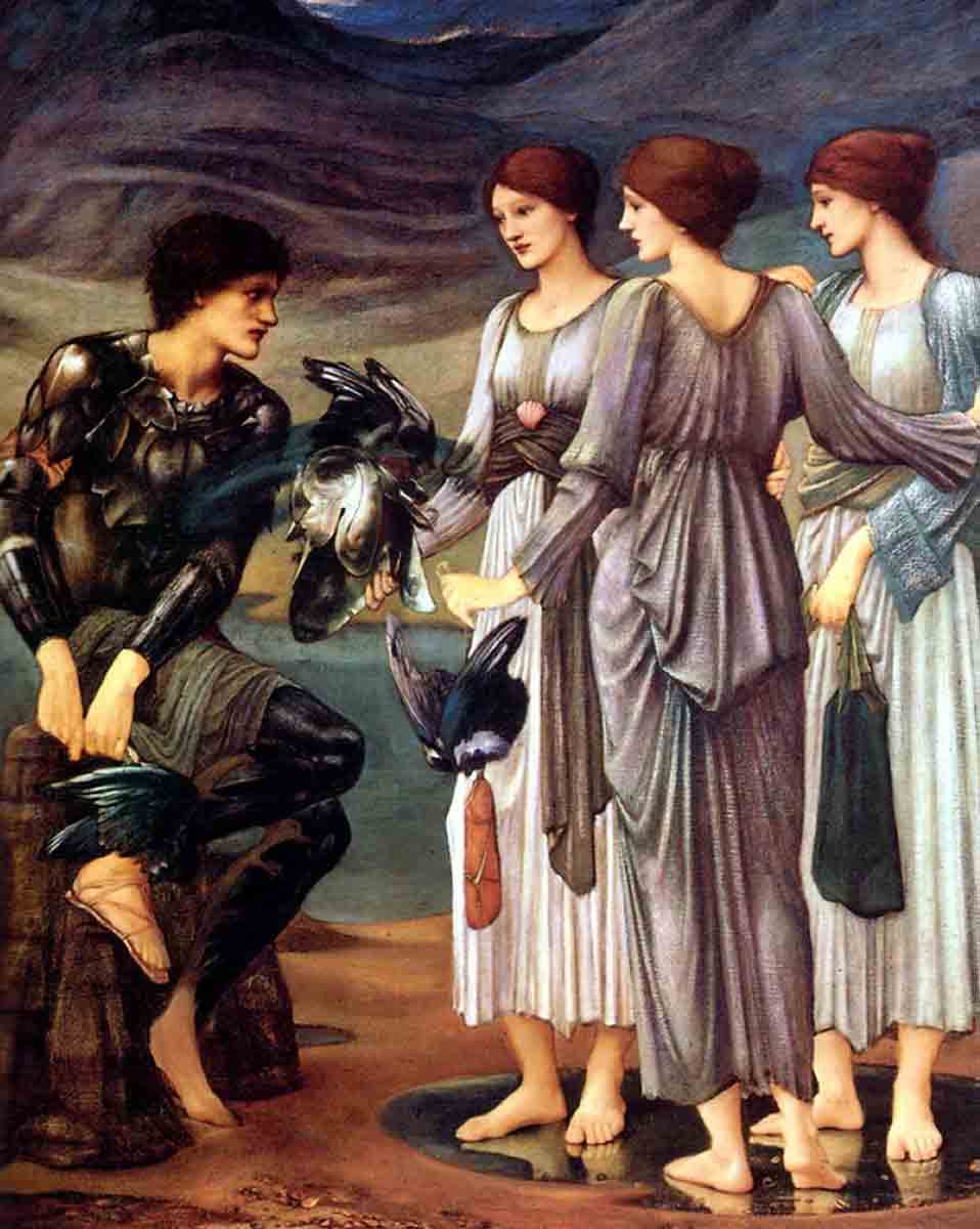 burne jones arming perseus painting