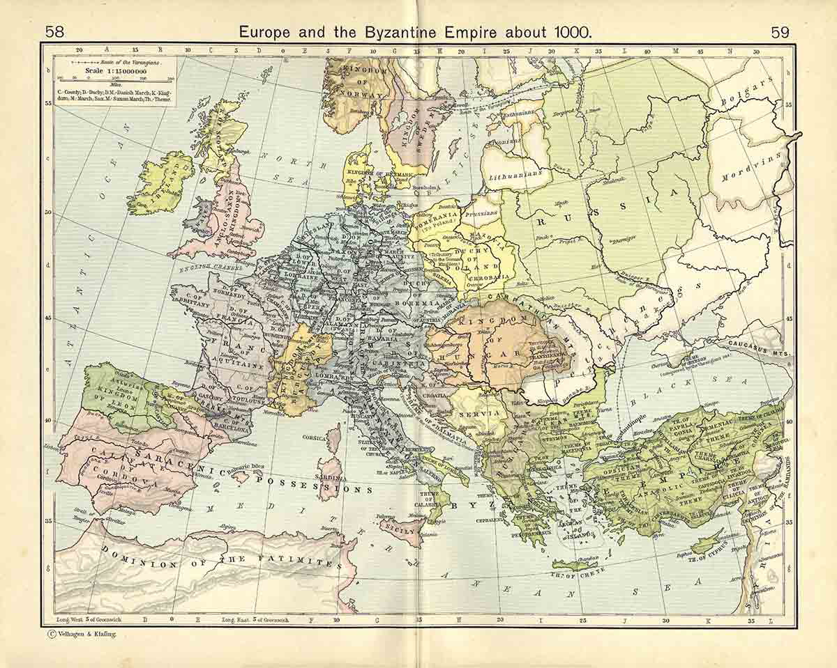 byzantine empire map 1000 ce